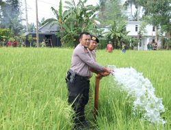 Hadapi Kekeringan, Polres Bulukumba Kerahkan Water Canon untuk Siram Sawah Warga